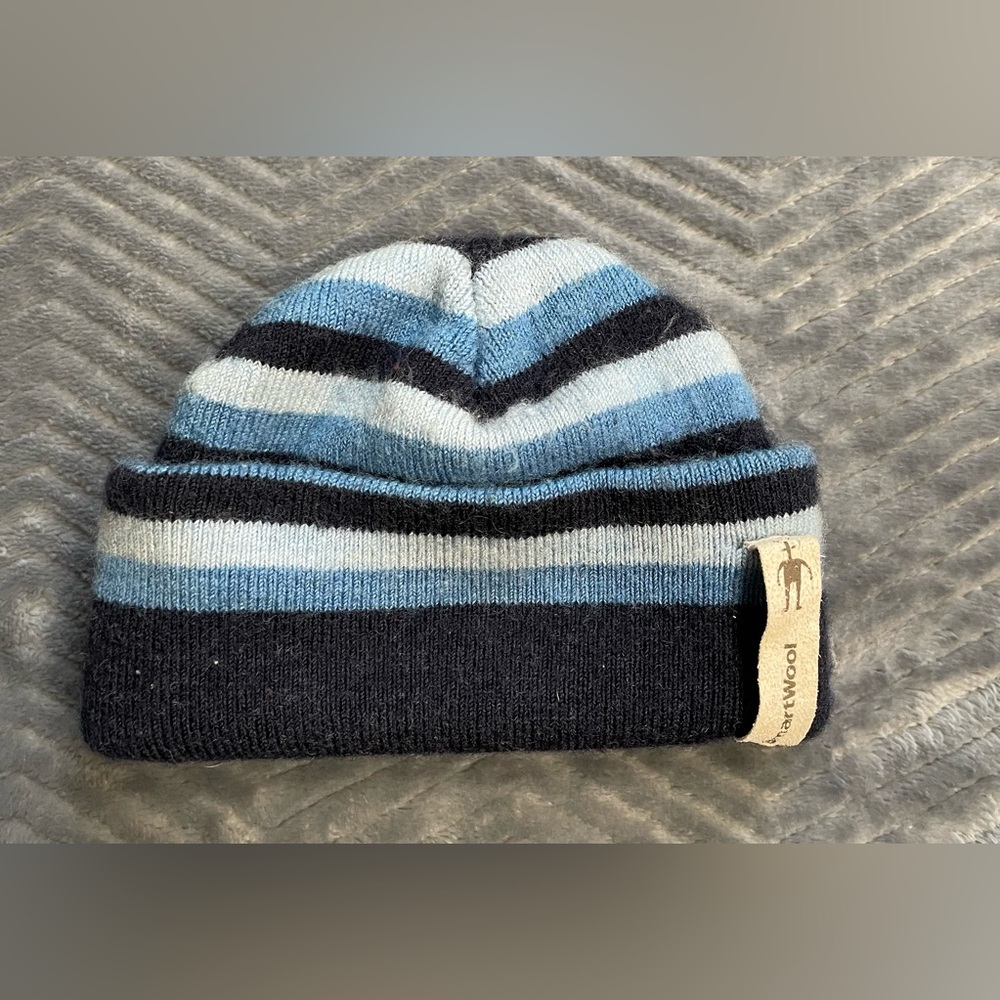 Baby Smartwool Merino Wool Toboggan Beanie Hat‎ Blue Stripe